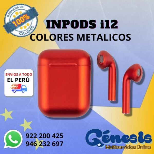 Aud fono Inpods I12 Colores Metalizados