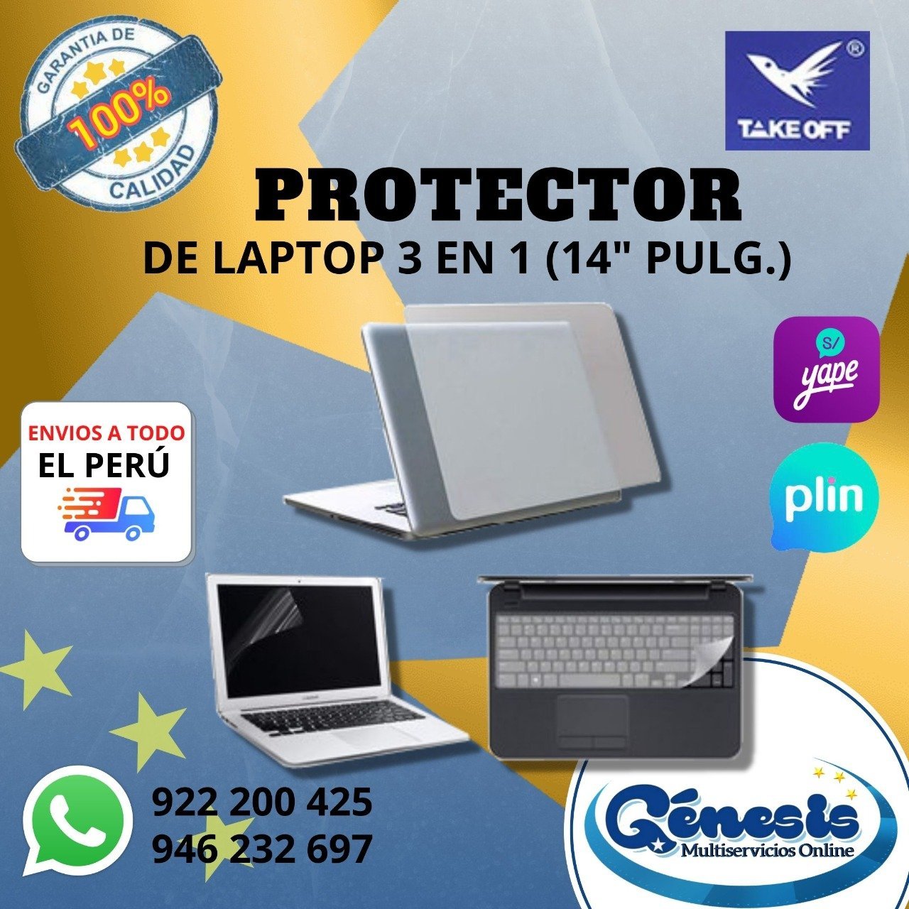 Protector skins 3 en 1, teclado, pantalla y skin 14″ - Genesis ...