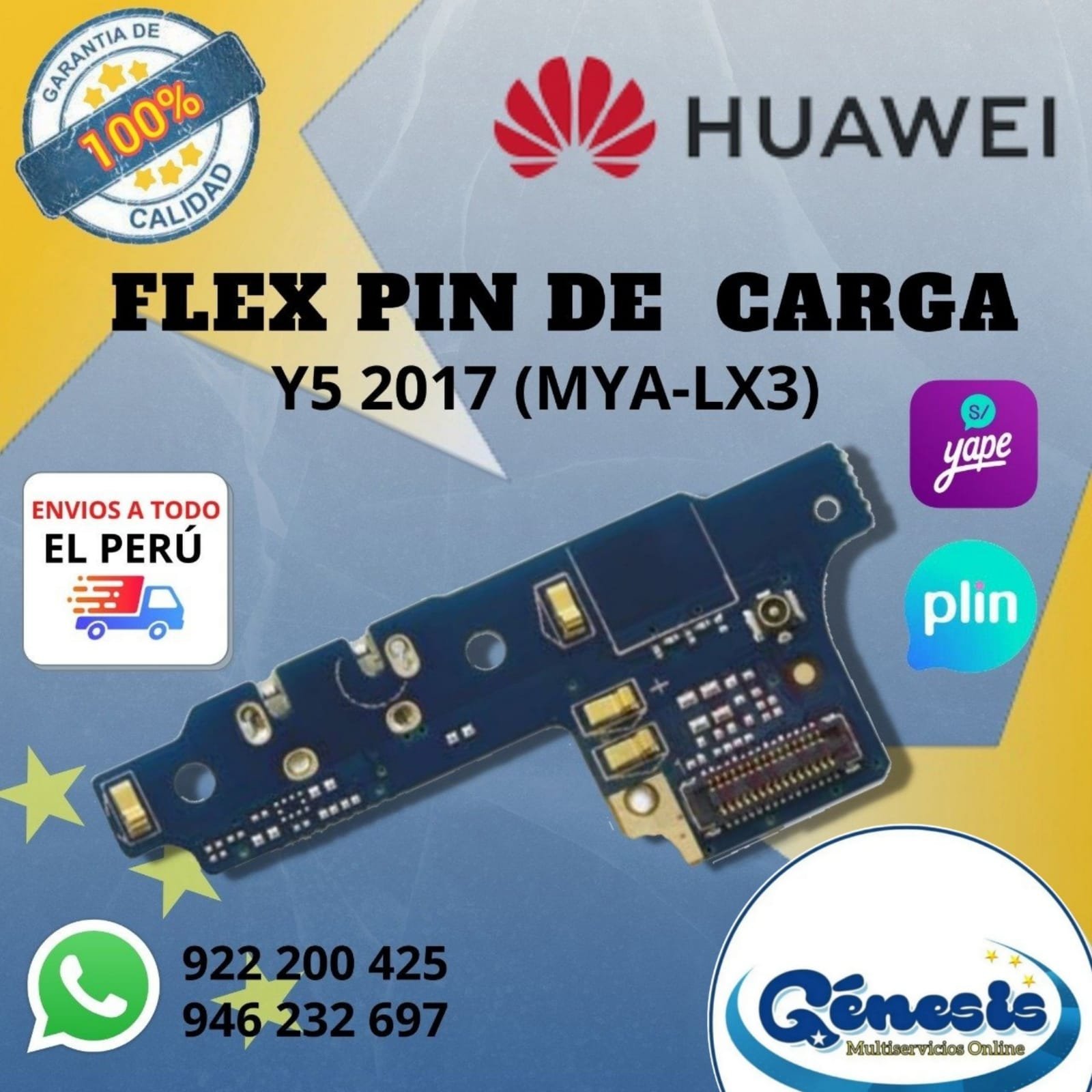 Placa Flex Pin de Carga Huawei Y5 2017 (MYA-LX3) – Genesis Multiservicios  Online